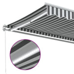 Antracitszürke-fehér LED-es kézi napellenző 600 x 350 cm 8