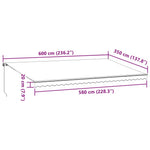 Antracitszürke-fehér LED-es kézi napellenző 600 x 350 cm 11