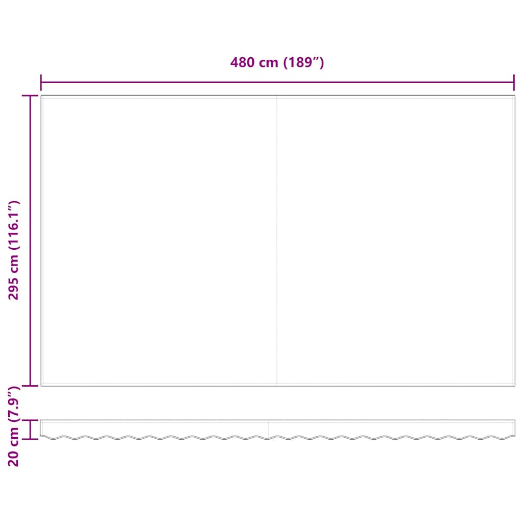 Antracitszürke-fehér kézzel kihúzható napellenző 500 x 300 cm 12