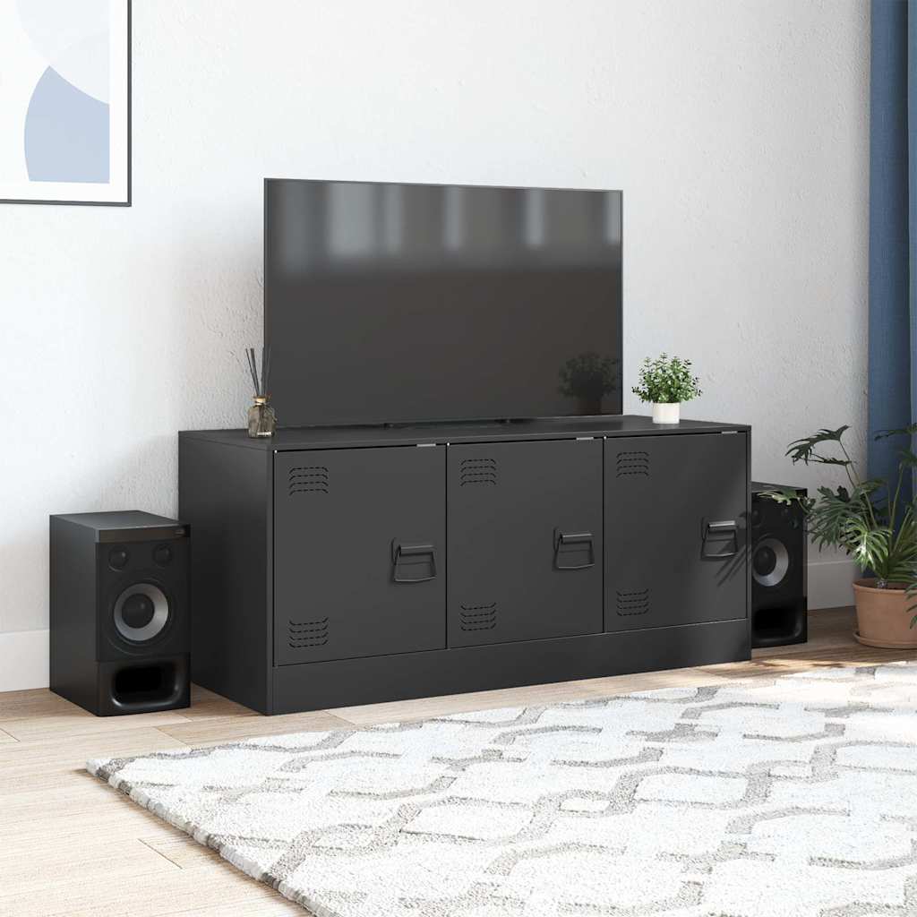 Fekete acél TV-szekrény 99 x 39 x 44 cm 3