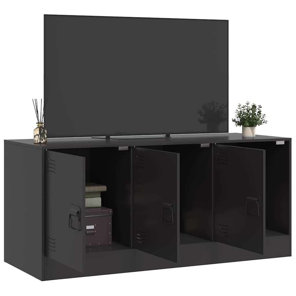 Fekete acél TV-szekrény 99 x 39 x 44 cm 4