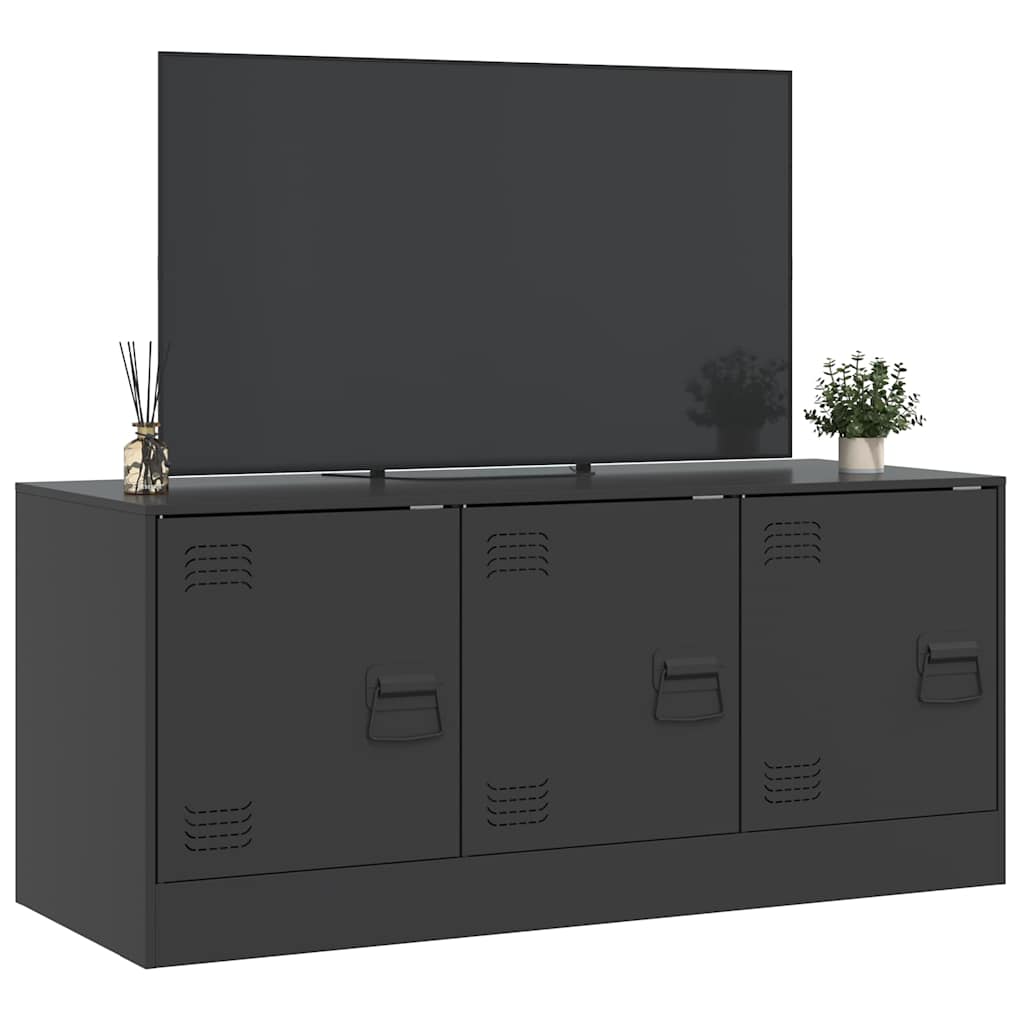 Fekete acél TV-szekrény 99 x 39 x 44 cm 5