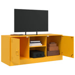 Mustársárga acél TV-szekrény 99 x 39 x 44 cm 5