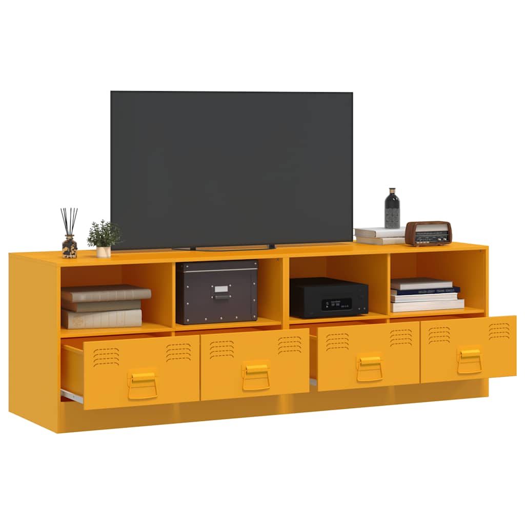 2 db mustársárga acél TV-szekrény 67 x 39 x 44 cm 4