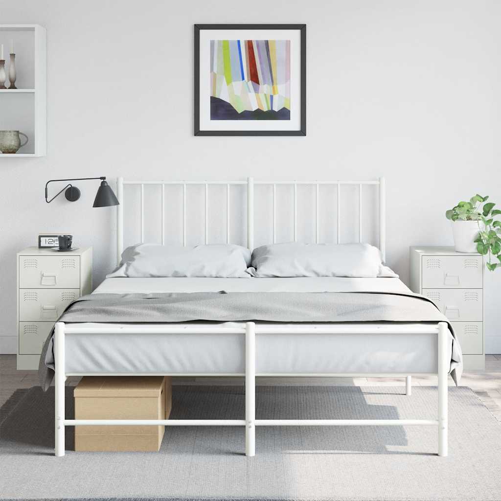 2 db fehér acél éjjeliszekrény 34,5x39x62 cm
