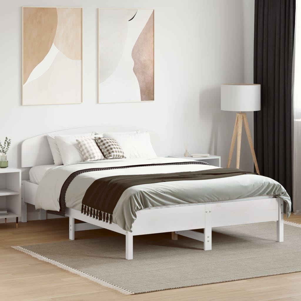 Fehér tömör fenyőfa fejtámla 120 cm 3