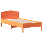 Viaszbarna tömör fenyőfa ágy matrac nélkül 90 x 200 cm 2