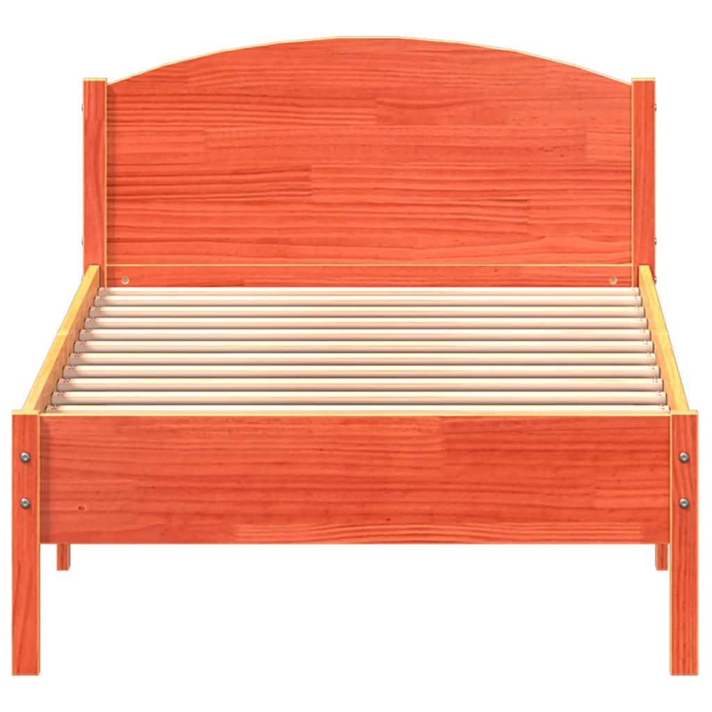 Viaszbarna tömör fenyőfa ágy matrac nélkül 90 x 200 cm 4