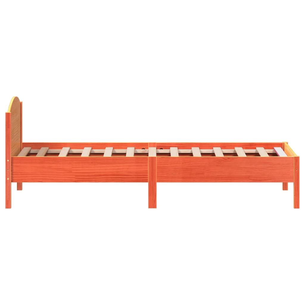 Viaszbarna tömör fenyőfa ágy matrac nélkül 90 x 200 cm 5