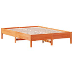 Viaszbarna tömör fenyőfa ágy matrac nélkül 120 x 200 cm 2