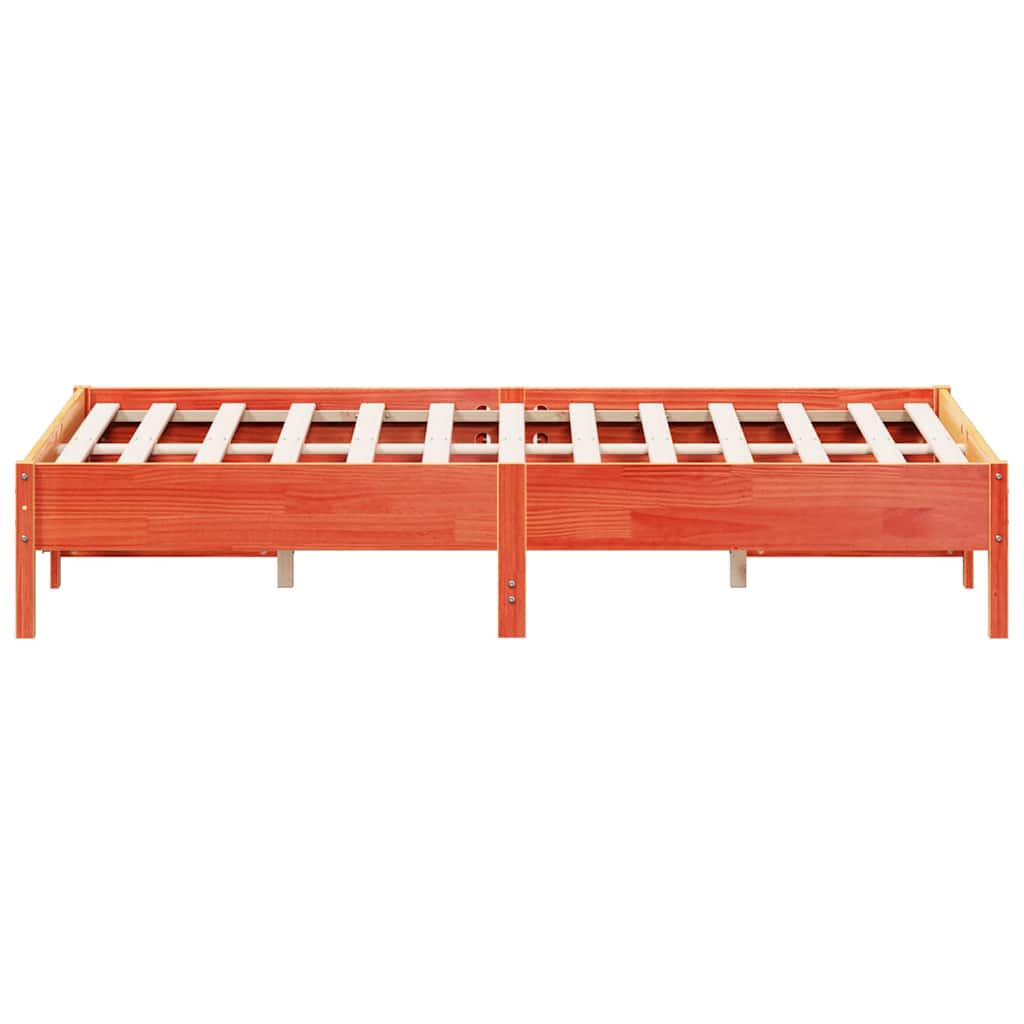 Viaszbarna tömör fenyőfa ágy matrac nélkül 120 x 200 cm 5