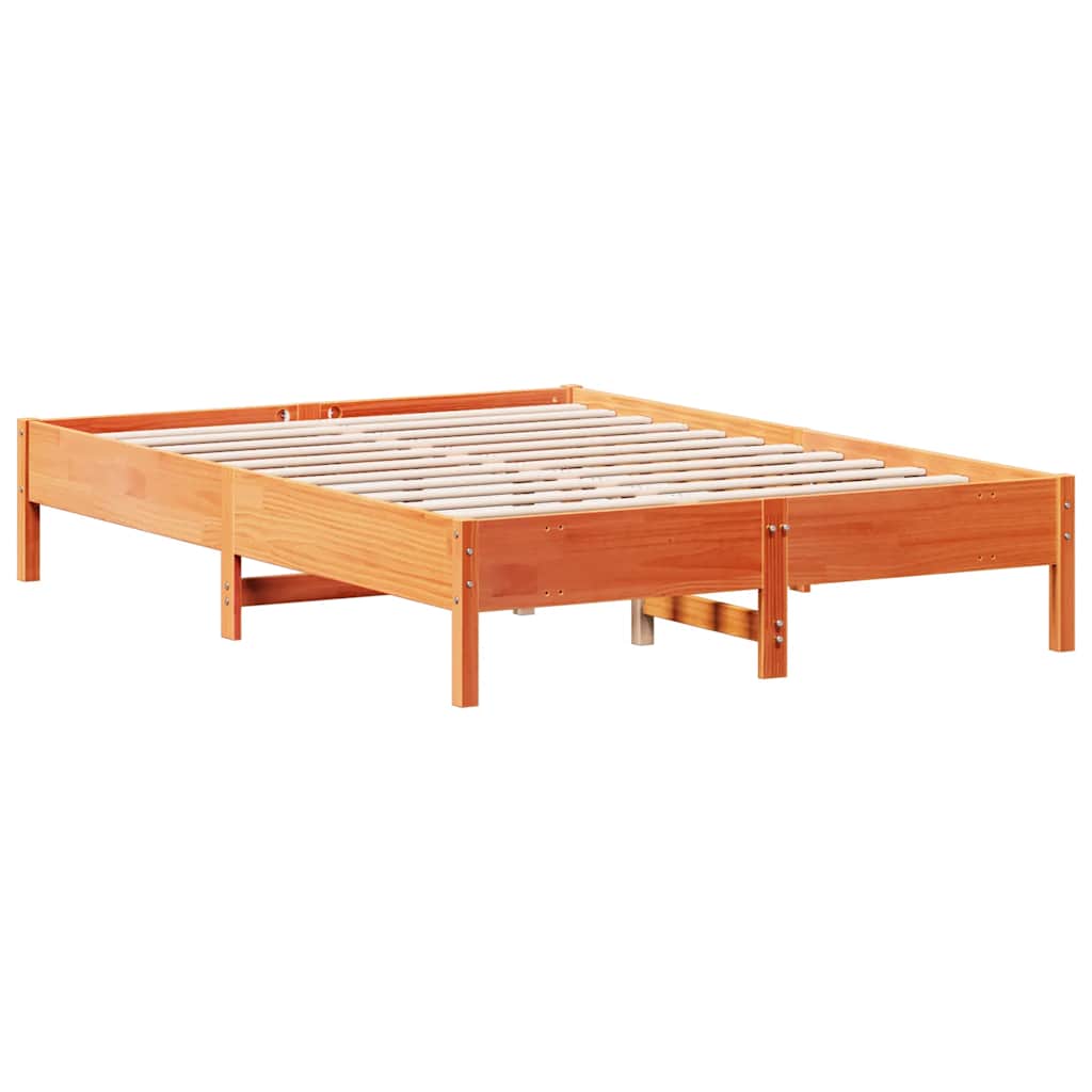 Viaszbarna tömör fenyőfa ágy matrac nélkül 120 x 200 cm 6
