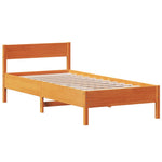 Viaszbarna tömör fenyőfa ágy matrac nélkül 75 x 190 cm 3