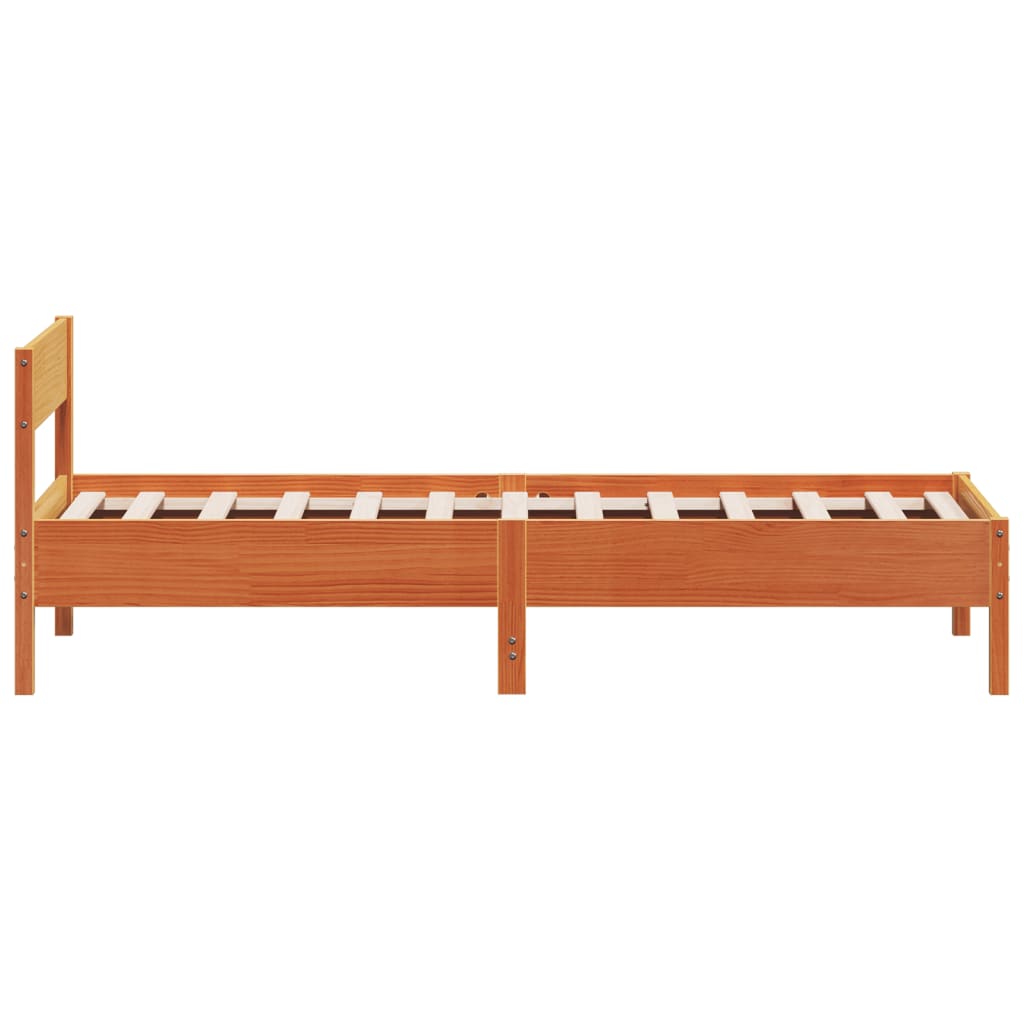 Viaszbarna tömör fenyőfa ágy matrac nélkül 75 x 190 cm 5