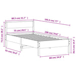 Viaszbarna tömör fenyőfa ágy matrac nélkül 75 x 190 cm 9