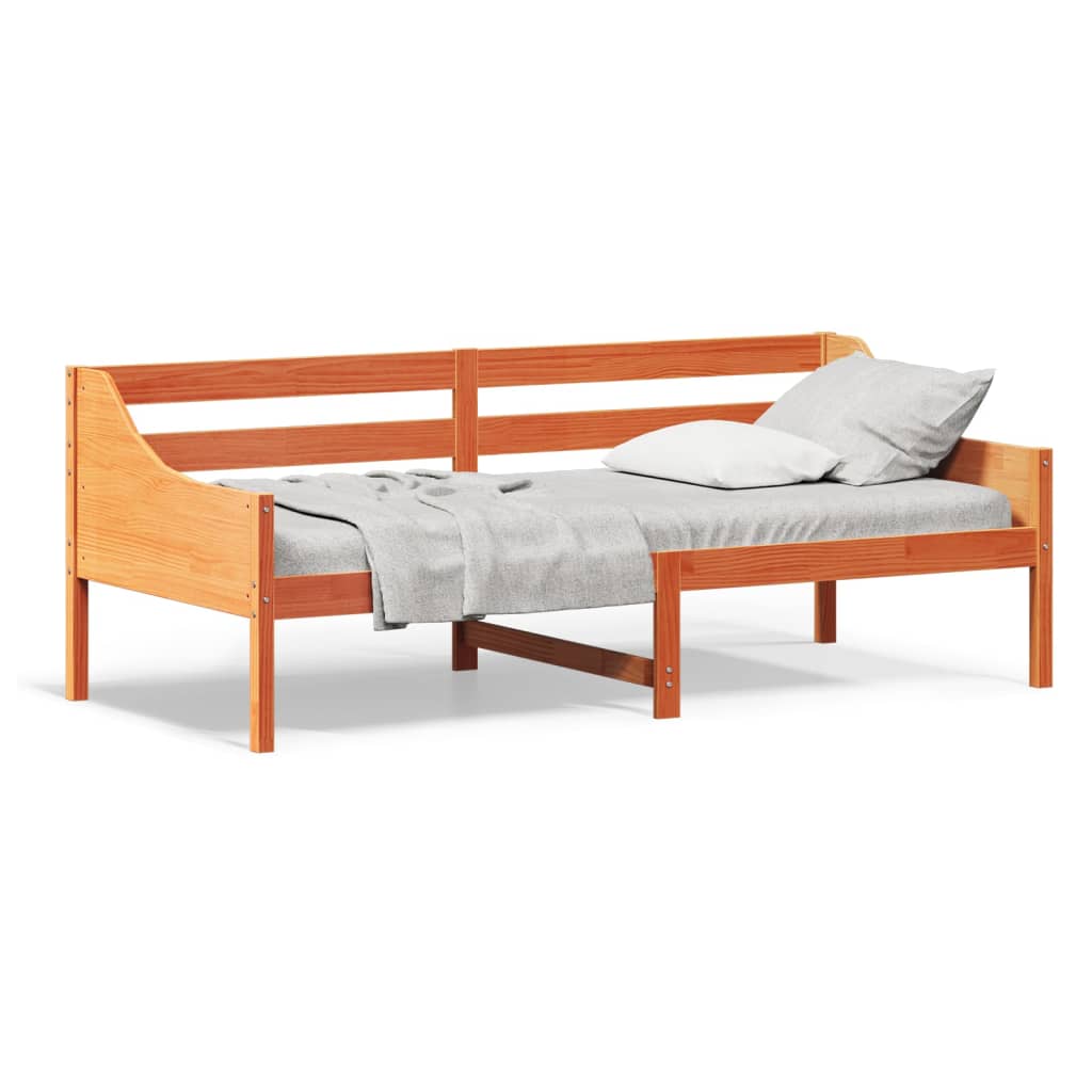 Viaszbarna tömör fenyőfa kanapéágy matrac nélkül 80 x 200 cm 2