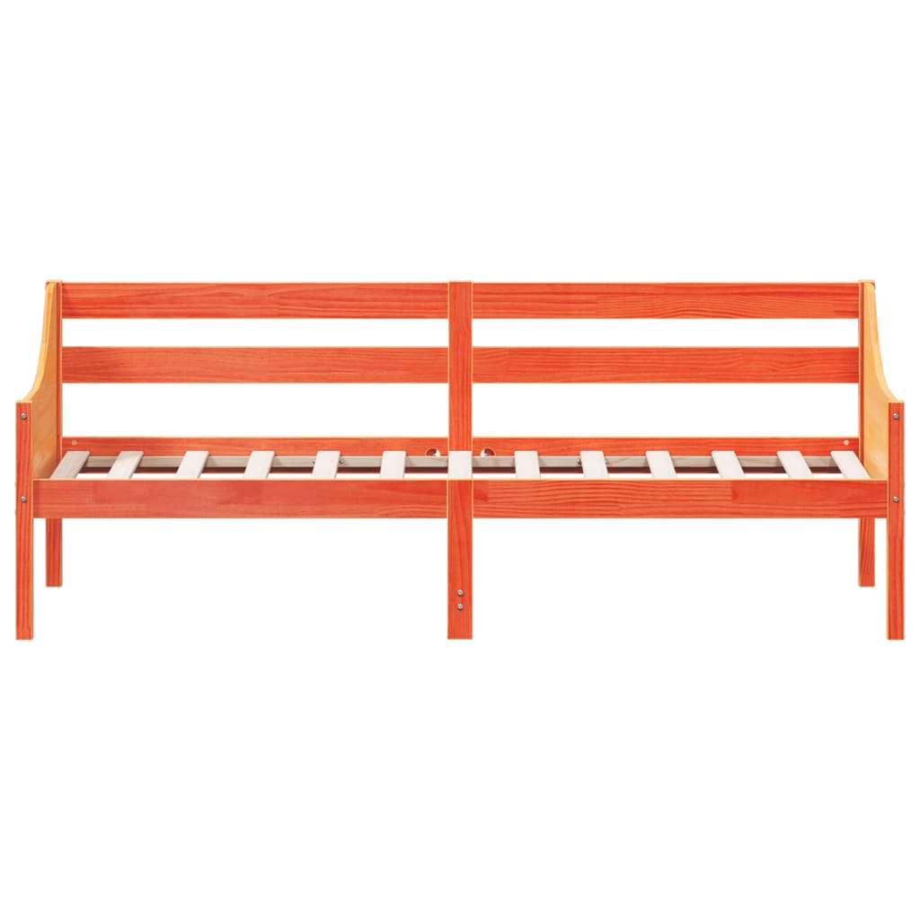 Viaszbarna tömör fenyőfa kanapéágy matrac nélkül 80 x 200 cm 4