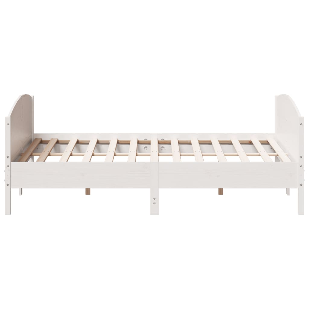 Fehér tömör fenyőfa ágy matrac nélkül 200 x 200 cm 5