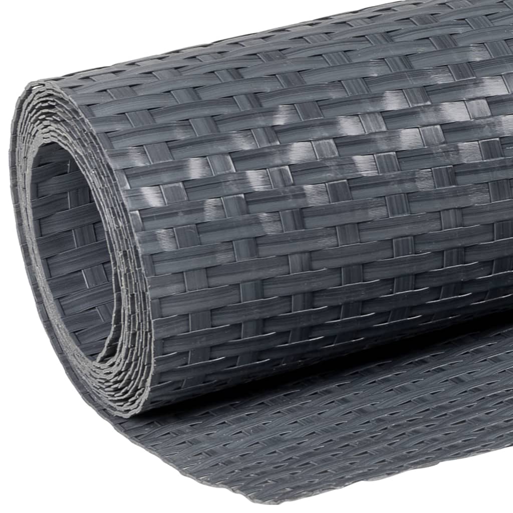 Antracitszürke polyrattan erkélyparaván 300 x 80 cm 7