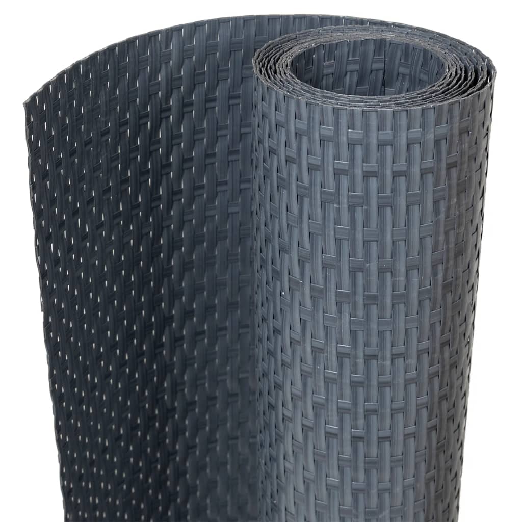 Antracitszürke polyrattan erkélyparaván 600x90 cm 2
