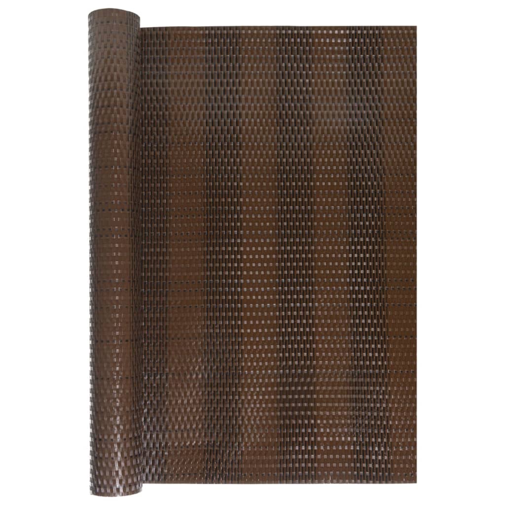 Barna és fekete polyrattan erkélyparaván 500x100 cm 3