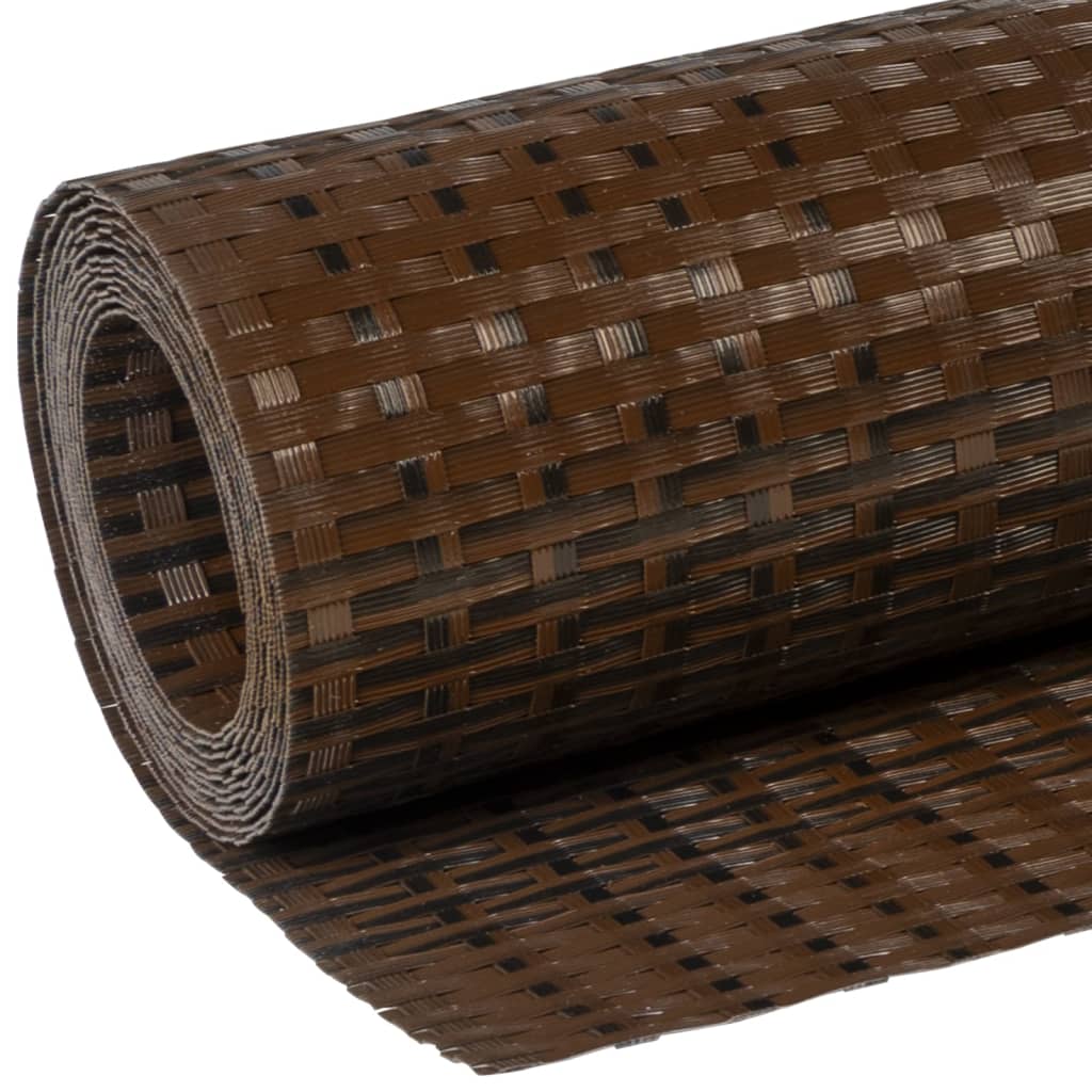 Barna és fekete polyrattan erkélyparaván 500x100 cm 7