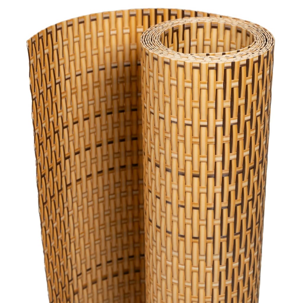Világosbarna polyrattan erkélyparaván 300x90 cm 2