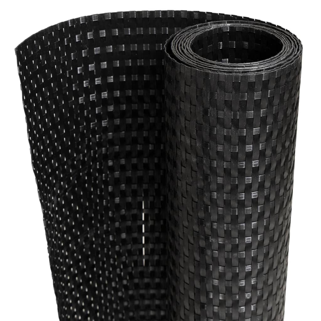 Fekete polyrattan erkélyparaván 400x80 cm 2