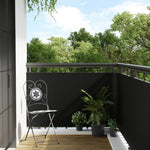 Fekete polyrattan erkélyparaván 400x80 cm