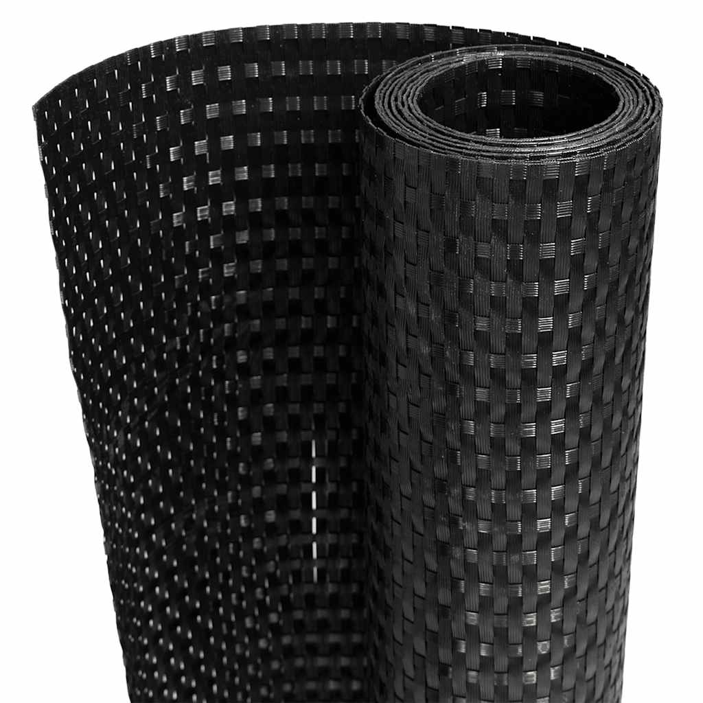 Fekete polyrattan erkélyparaván 1000x100 cm 2