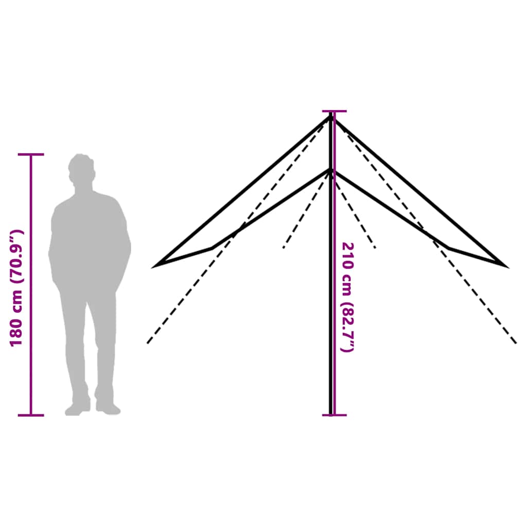 Zöld vízálló kempingponyva 460 x 305 x 210 cm 10