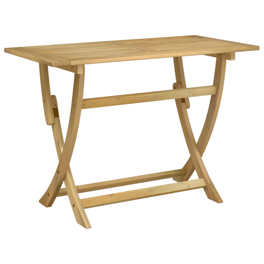 Összecsukható tömör akácfa kerti asztal 110 x 55 x 75 cm 6