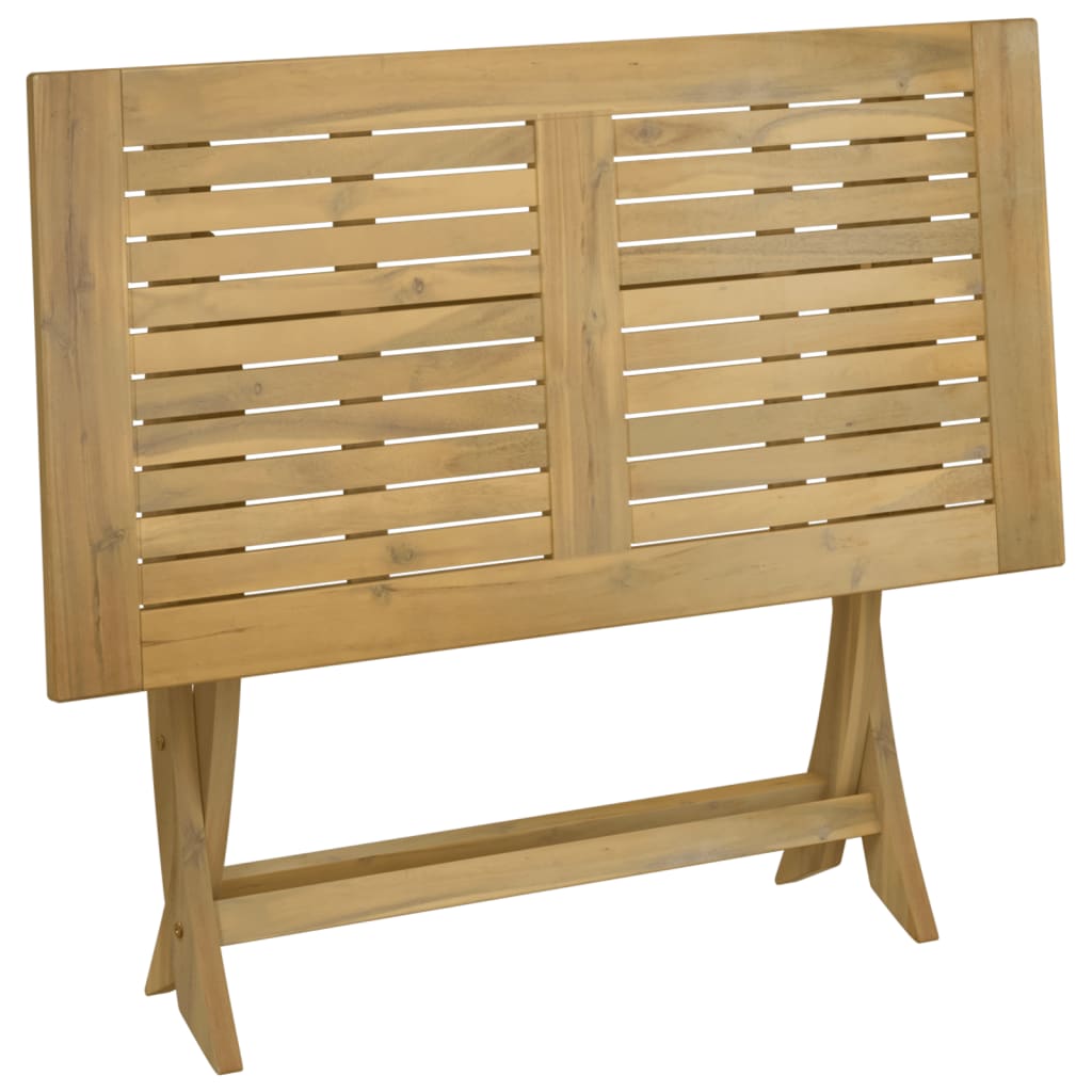 Összecsukható tömör akácfa kerti asztal 110 x 55 x 75 cm 7