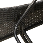 Fekete polyrattan napozóágy párnákkal 114x205x73 cm 9