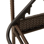 Barna polyrattan napozóágy párnával 63x200x81 cm 8