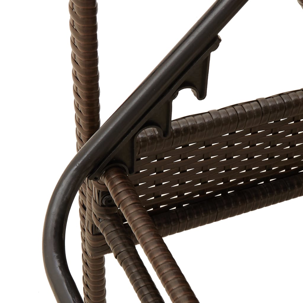 Barna polyrattan napozóágy párnával 63x200x81 cm 8