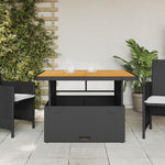 Fekete polyrattan és akácfa kerti asztal 110 x 110 x 71 cm 3