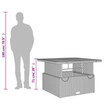 Fekete polyrattan és akácfa kerti asztal 110 x 110 x 71 cm 12