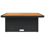 Fekete polyrattan és akácfa kerti asztal 110 x 110 x 71 cm 5