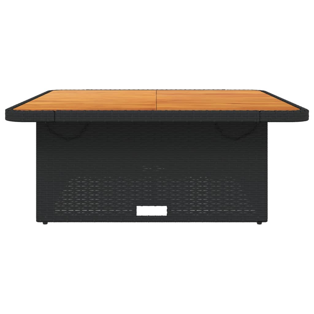 Fekete polyrattan és akácfa kerti asztal 110 x 110 x 71 cm 5