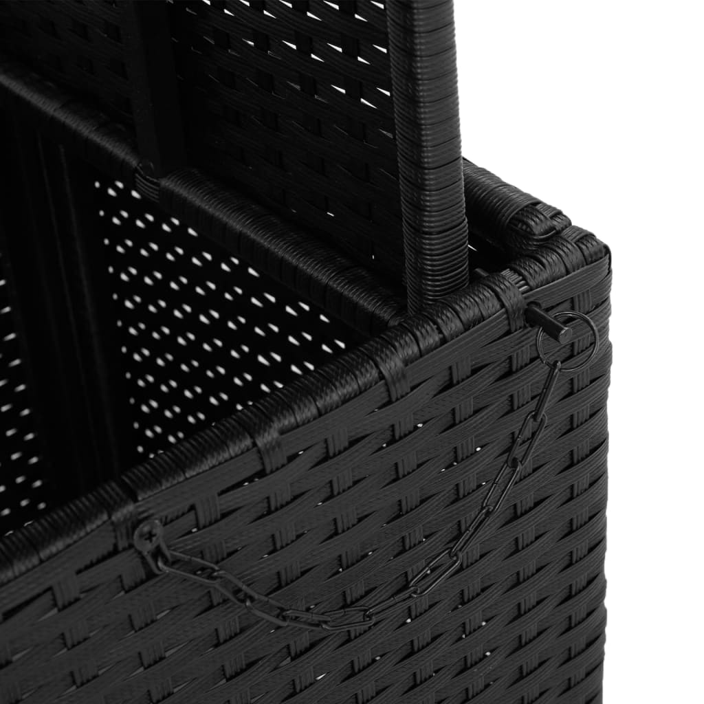 Fekete polyrattan és akácfa kerti asztal 110 x 110 x 71 cm 10