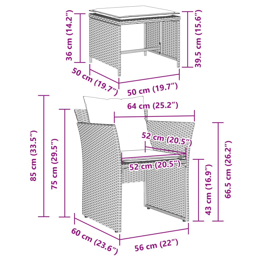 Szürke polyrattan kerti szék lábtartóval 12