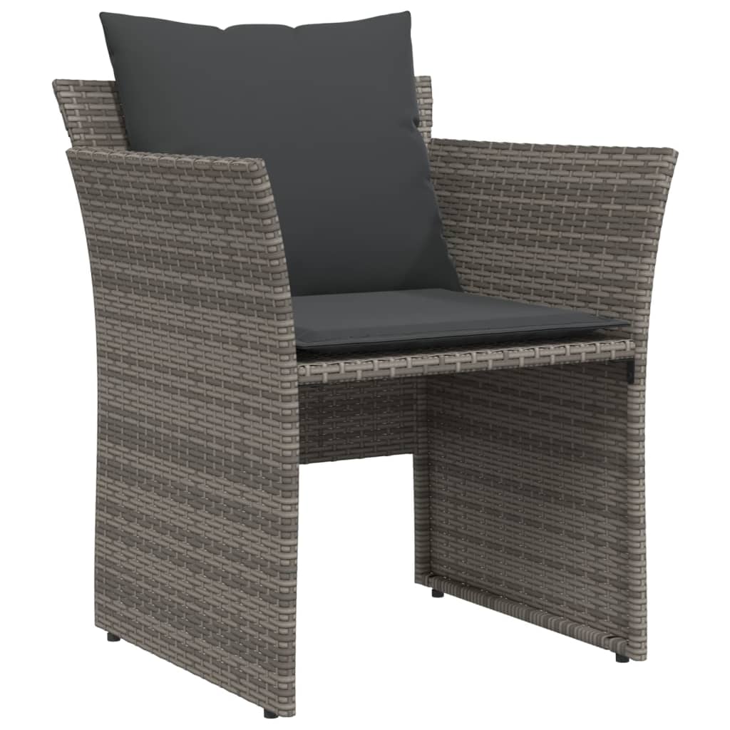Szürke polyrattan kerti szék lábtartóval 4