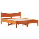 Viaszbarna tömör fenyőfa ágy matrac nélkül 120 x 200 cm 3