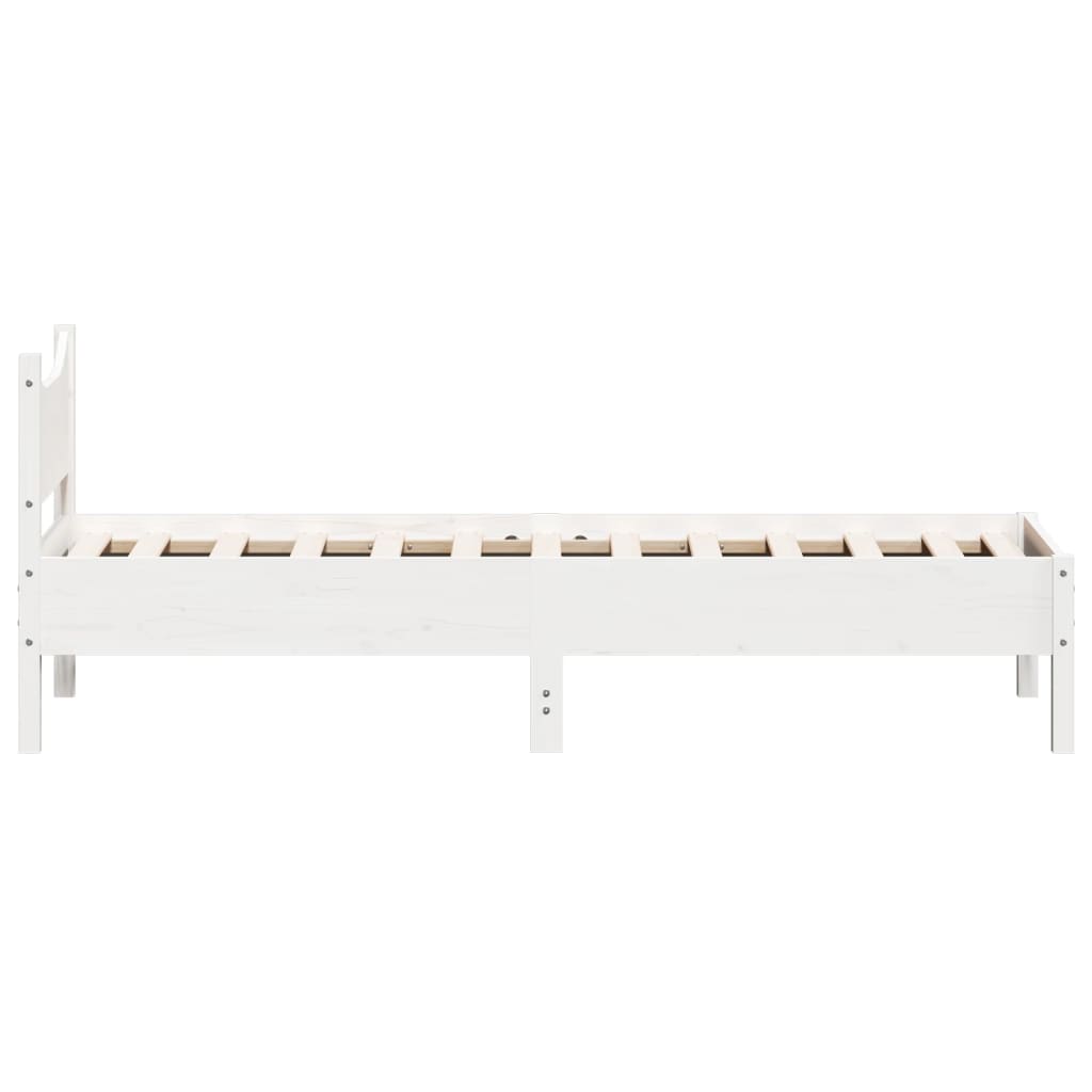 Fehér tömör fenyőfa ágy matrac nélkül 75 x 190 cm 5