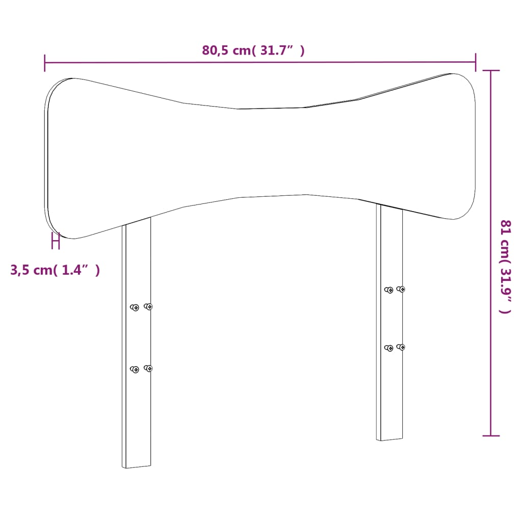 Fehér tömör fenyőfa fejtámla 75 cm 9