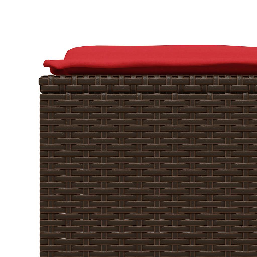4 db barna polyrattan kerti szék párnákkal 6