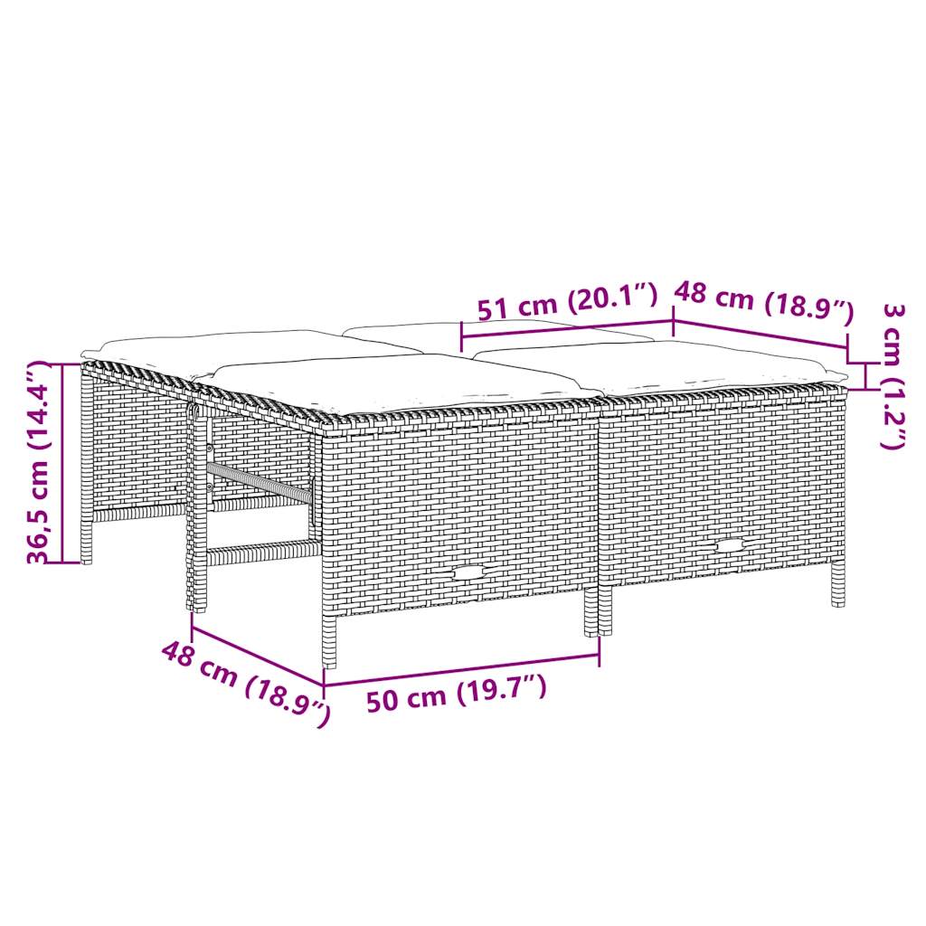 4 db barna polyrattan kerti szék párnákkal 7