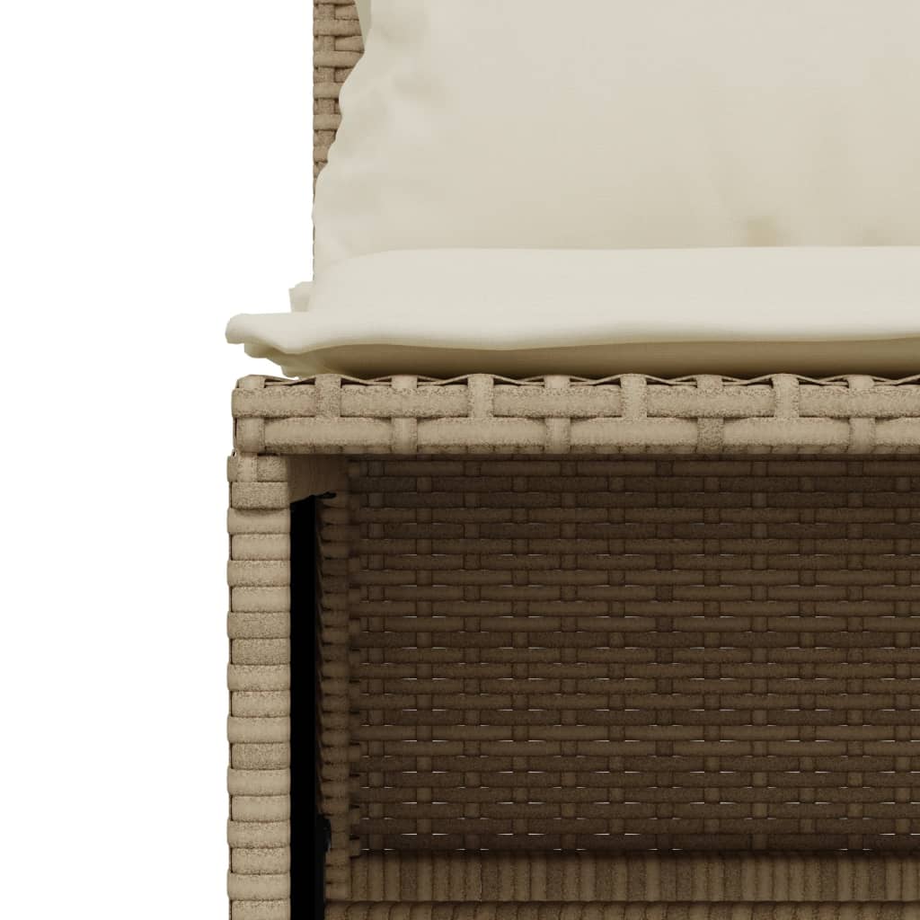 4 részes bézs polyrattan kerti ülőgarnitúra párnákkal 6