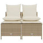 4 részes bézs polyrattan kerti ülőgarnitúra párnákkal 3